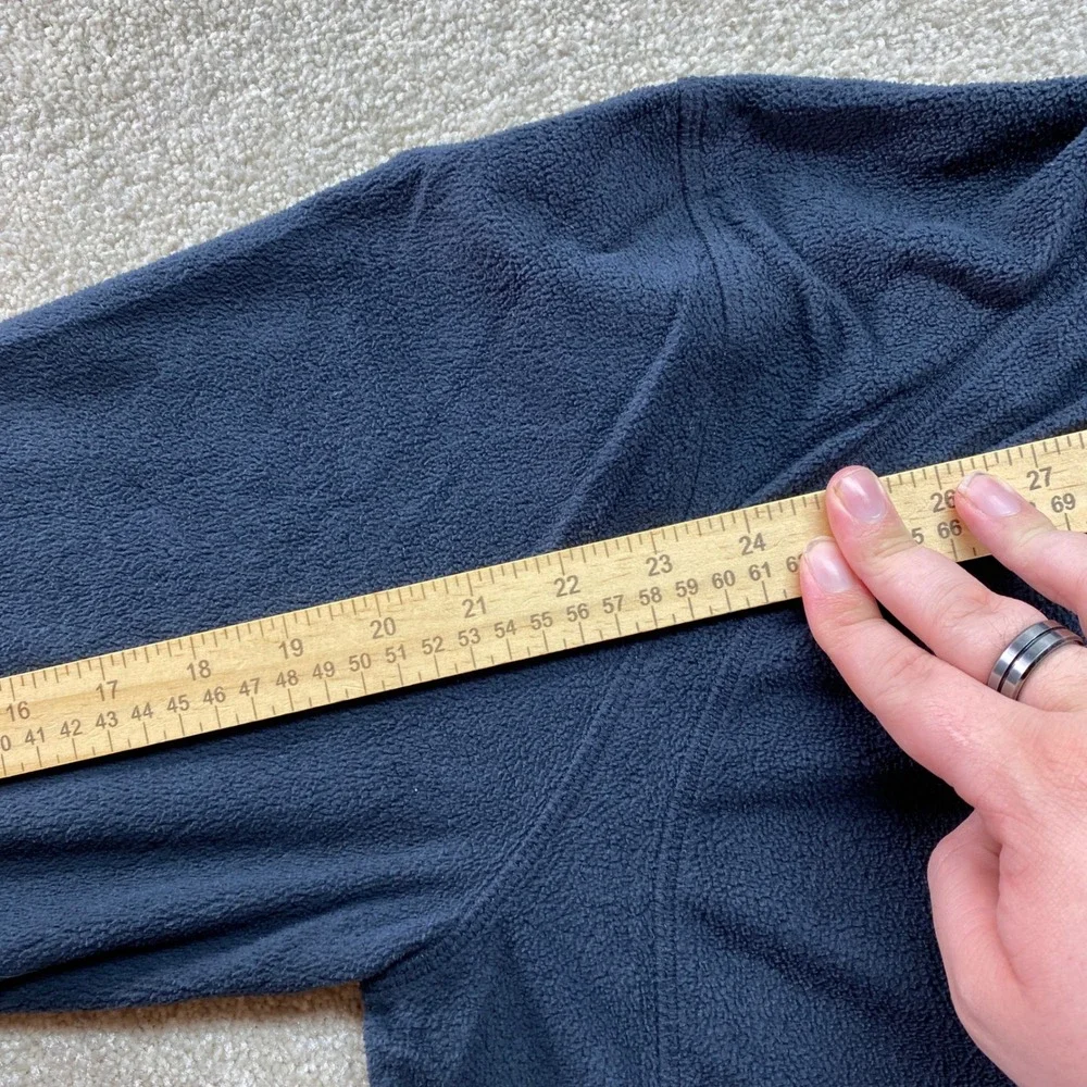 Cabelas Quarter Zip Fleece‎ Pullover Mens Medium Navy Blue Long Sleeve Sweater